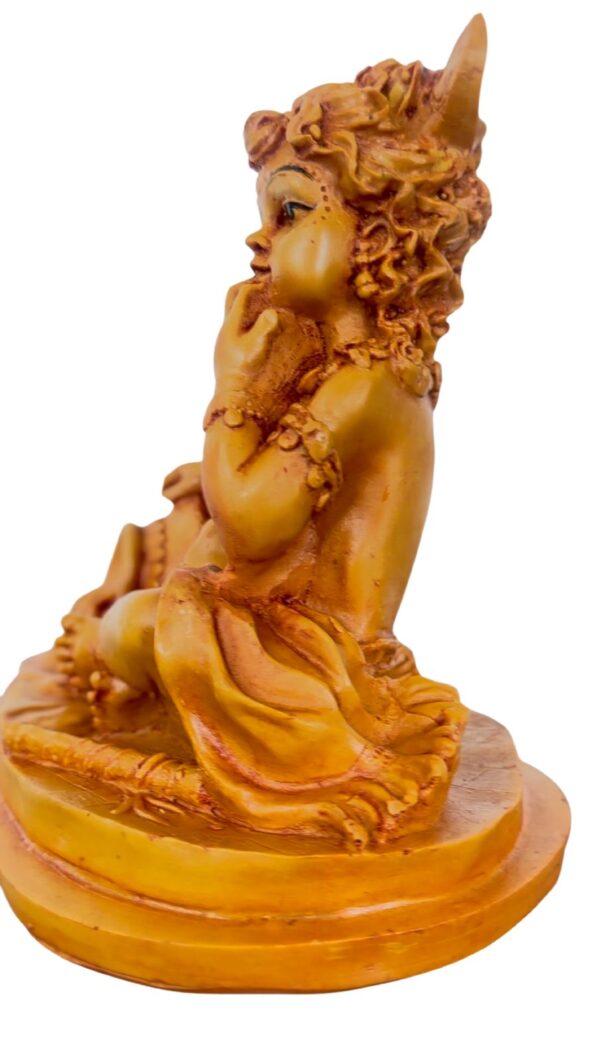 Bal Krishna with Butter Pot – Polyresin Marble Sculpture (7 inch)