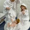 Holy Family Nativity Scene – 7 Inch | White Polyresin | Baby Jesus Crib