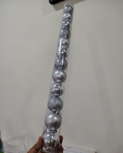 Christmas Tree Hanging Balls – 12 Pcs Set (Length 2.15 feet )