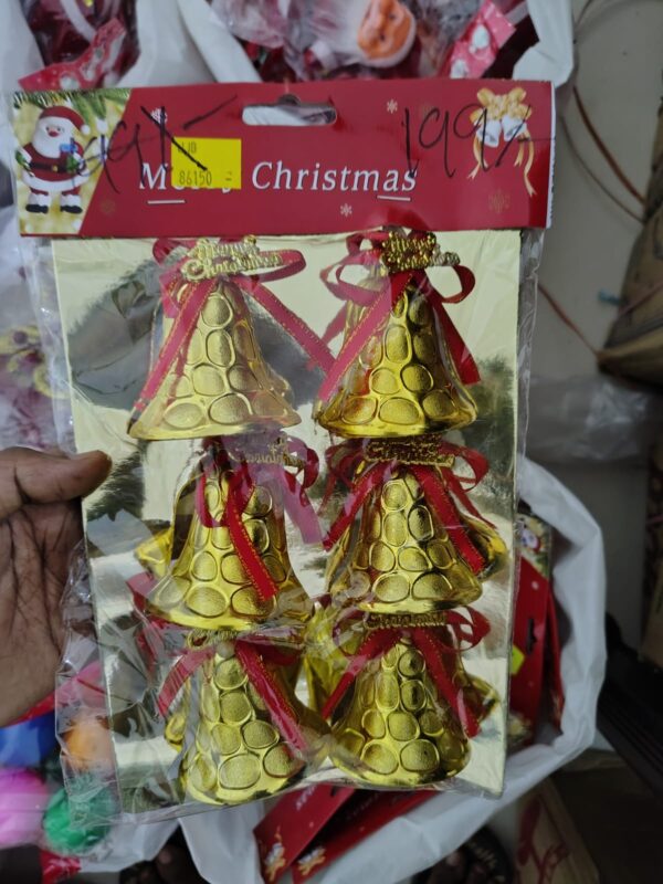 Golden Christmas Bell Set (6 Pieces) – 150g