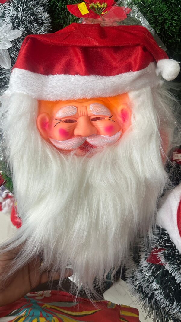 11275520-98c2-4491-9ba0-e66654a8aab5 Kids Santa Mask with Soft Beard & Cap