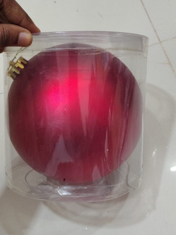 Large Christmas Hanging Ball Ornament – Single Piece (Red/Gold)