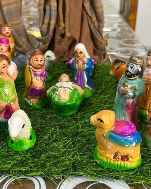 Plaster of Paris Crib Set Statue (3.5 inch)