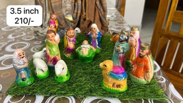 Plaster of Paris Crib Set Statue (3.5 inch)