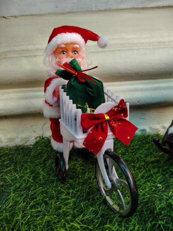 Animated Santa with Gift Cart – Christmas Ornament