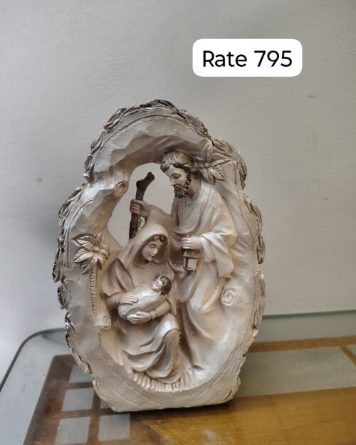 Holy family wooden crave