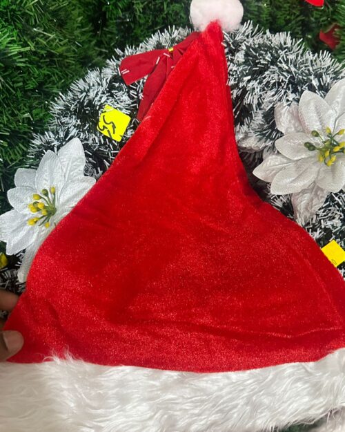 Premium Velvet Santa Cap – Soft Fur Border | Adult Size