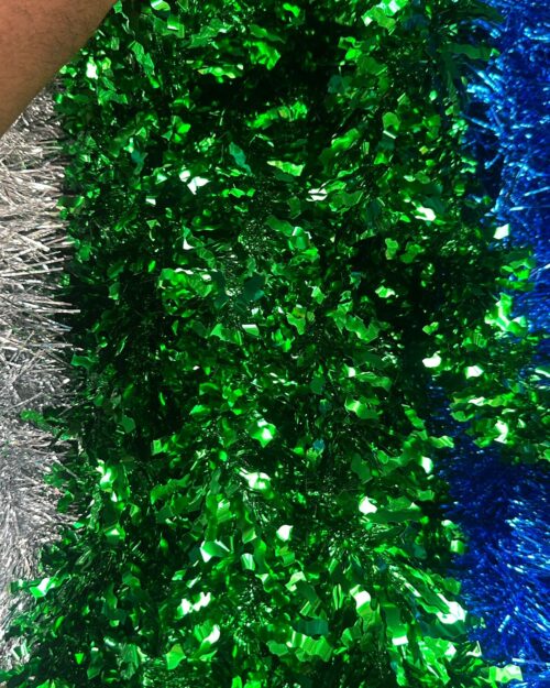 ✨ Green Metallic Christmas Tinsel – 2 Meter