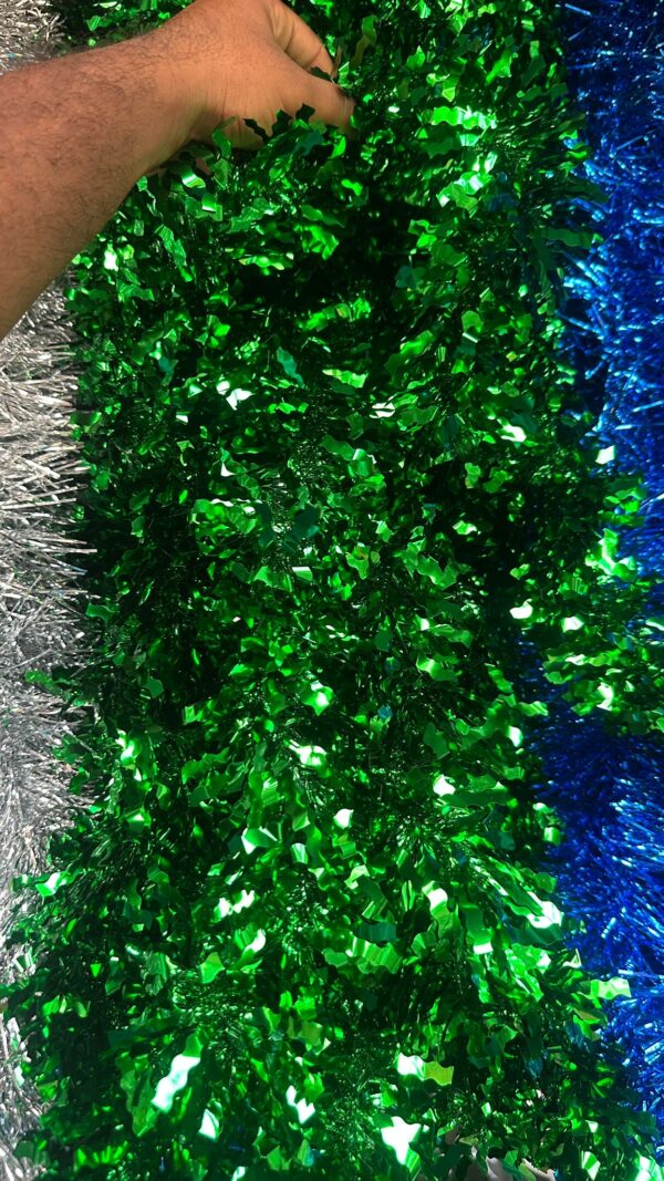 ✨ Green Metallic Christmas Tinsel – 2 Meter