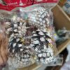 Snow-Frosted Pinecone Christmas Ornaments – Pack of 6