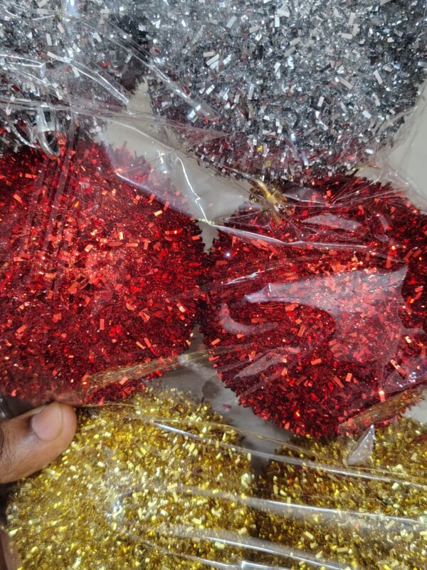 Christmas Glitter Ball Ornaments – Set of 6 (Large Size)