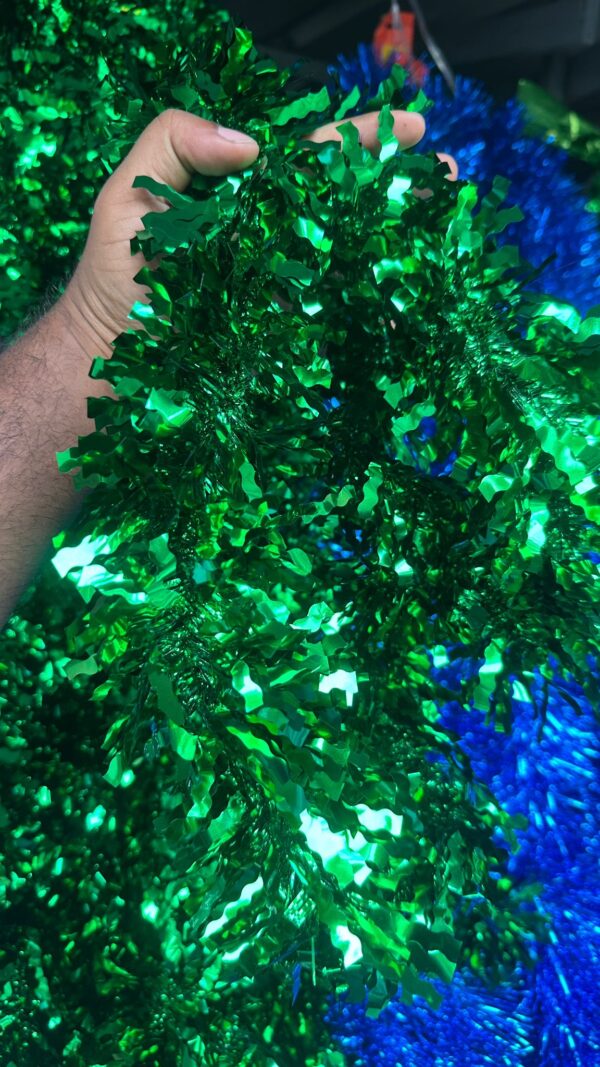 ✨ Green Metallic Christmas Tinsel – 2 Meter