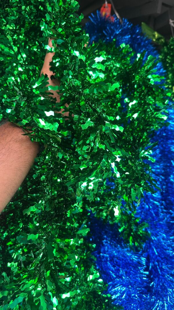 ✨ Green Metallic Christmas Tinsel – 2 Meter