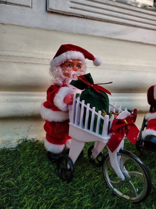 Animated Santa with Gift Cart – Christmas Ornament