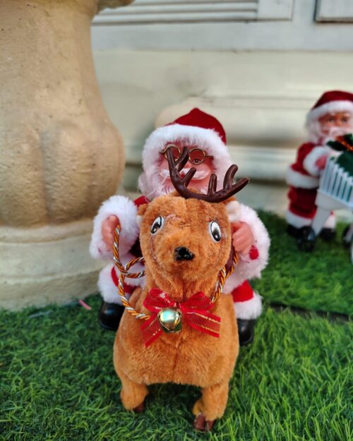Animated Santa Riding Reindeer – Christmas Ornament