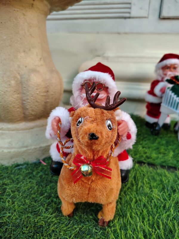 Animated Santa Riding Reindeer – Christmas Ornament