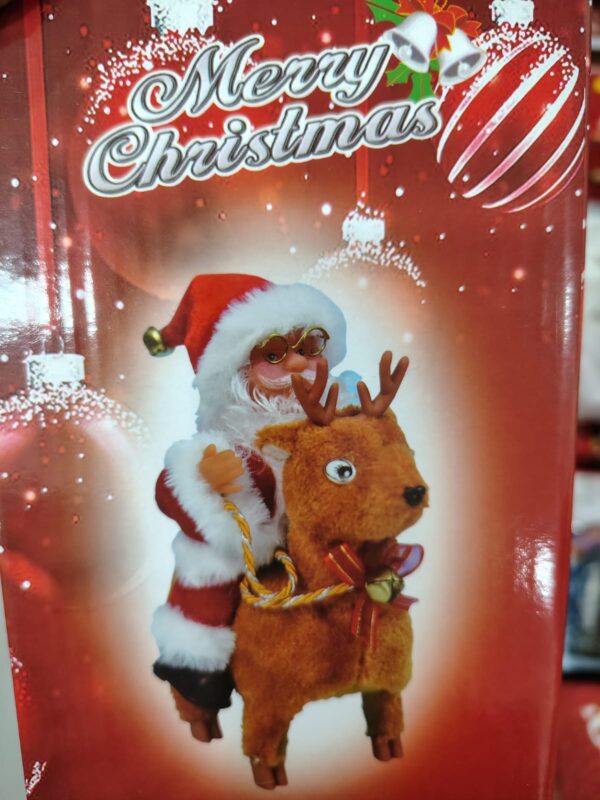 Animated Santa Riding Reindeer – Christmas Ornament