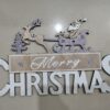 Wooden “Merry Christmas” Hanging Décor – Santa & Reindeer Design