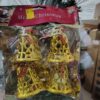 97e04096-0add-4d97-8900-638339616abc Golden Christmas Hanging Bell Set – Pack of 4 Decorative Bells