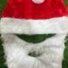Santa Cap + Long Beard Set