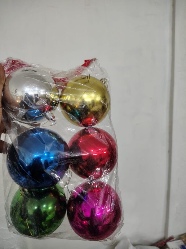 Christmas Tree Hanging Balls – 6 pcs Multicolour Set