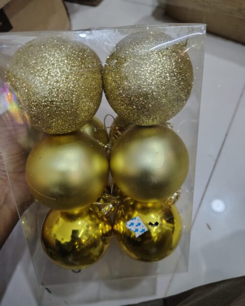 Christmas Tree Hanging Balls – Set of 6 (Multi-Finish)