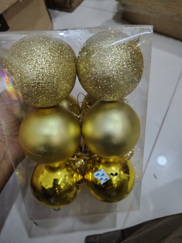 Christmas Tree Hanging Balls – Set of 6 (Multi-Finish)