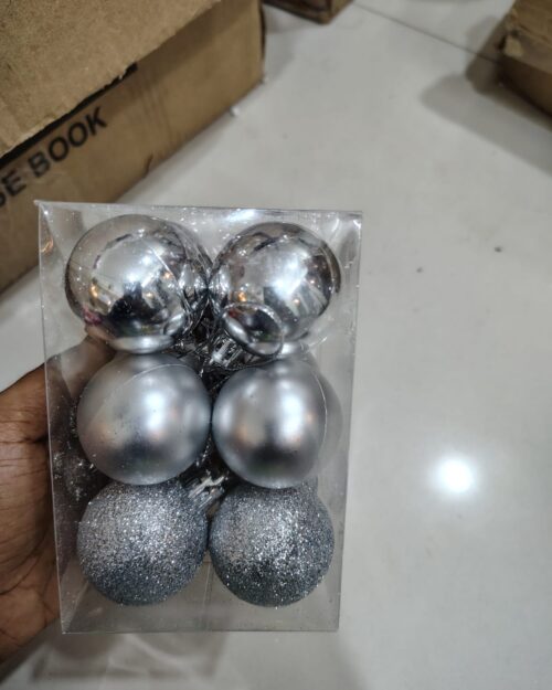 Christmas Tree Hanging Balls – Set of 6 (Multi-Finish)