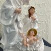 Holy Family Nativity Scene – 7 Inch | White Polyresin | Baby Jesus Crib