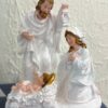 Holy Family Nativity Scene – 7 Inch | White Polyresin | Baby Jesus Crib
