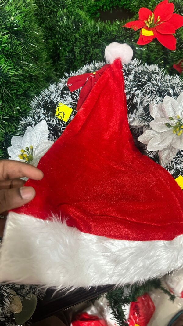 Premium Velvet Santa Cap – Soft Fur Border | Adult Size