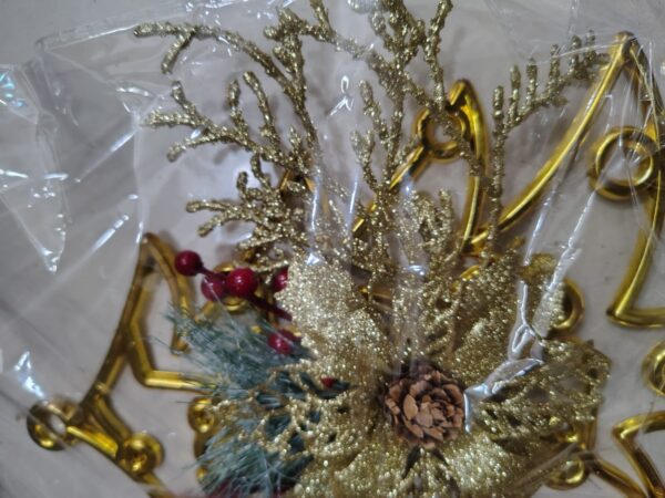 Golden Christmas Wall Hanging – Premium Festive Decoration