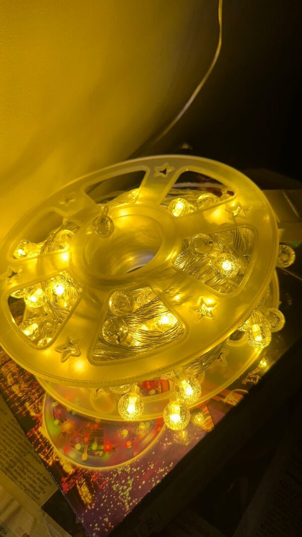 ✨ 50 Meter Warm LED Crystal Ball String Light – Premium Decoration Light