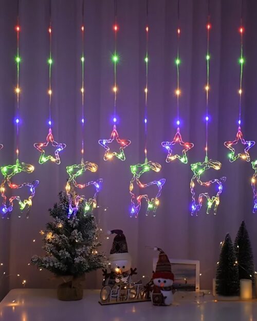 Star + Reindeer Curtain LED Light