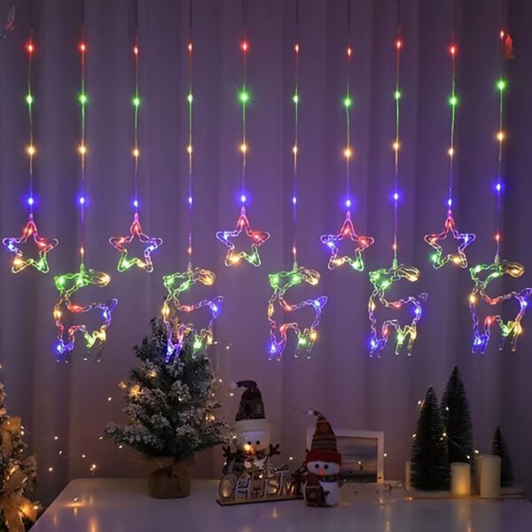 Star + Reindeer Curtain LED Light