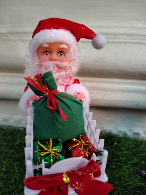 Animated Santa with Gift Cart – Christmas Ornament