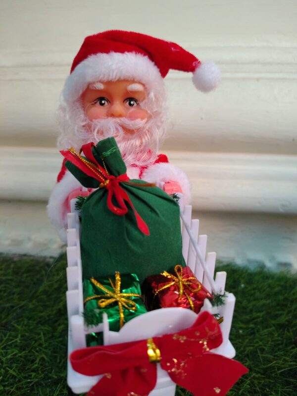 Animated Santa with Gift Cart – Christmas Ornament