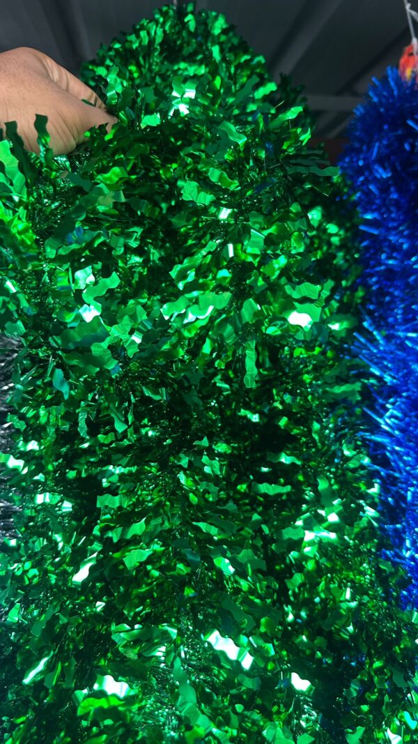 ✨ Green Metallic Christmas Tinsel – 2 Meter