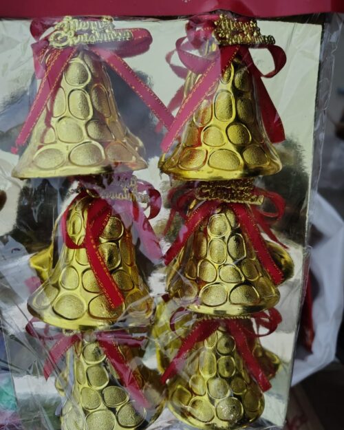 Golden Christmas Bell Set (6 Pieces) – 150g