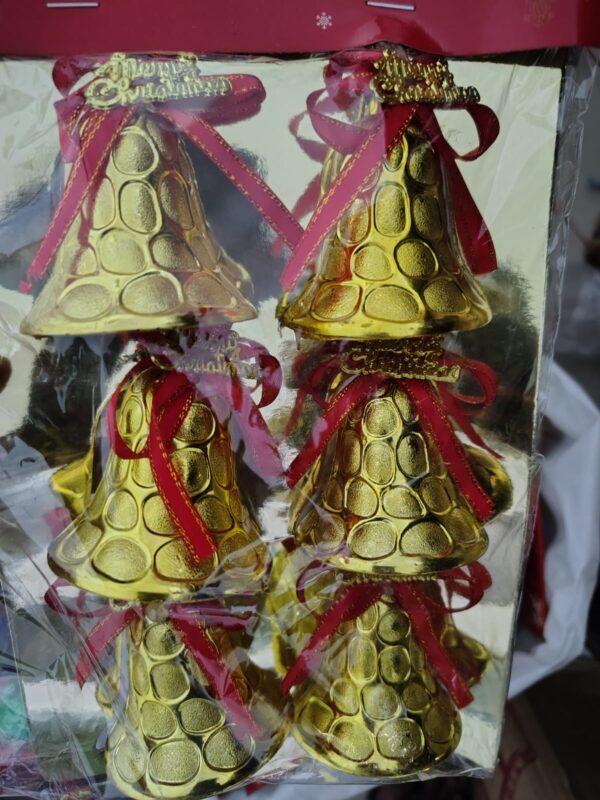 Golden Christmas Bell Set (6 Pieces) – 150g