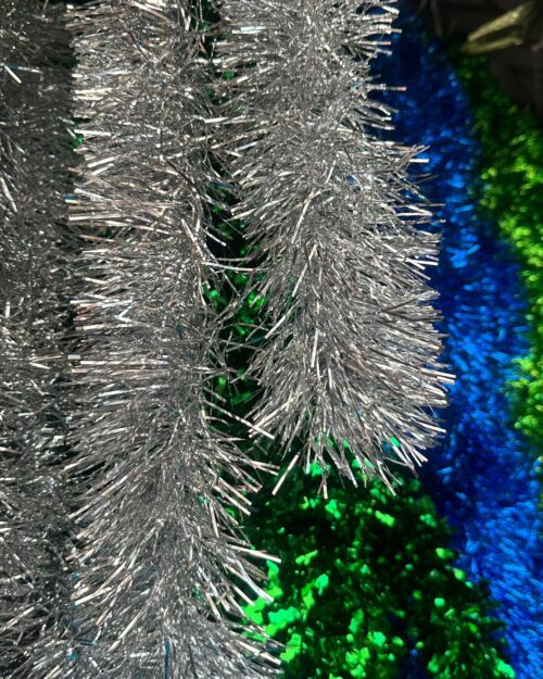 ✨ Silver Christmas Tinsel Garland –2m Premium Shine