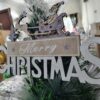 Wooden “Merry Christmas” Hanging Décor – Santa & Reindeer Design