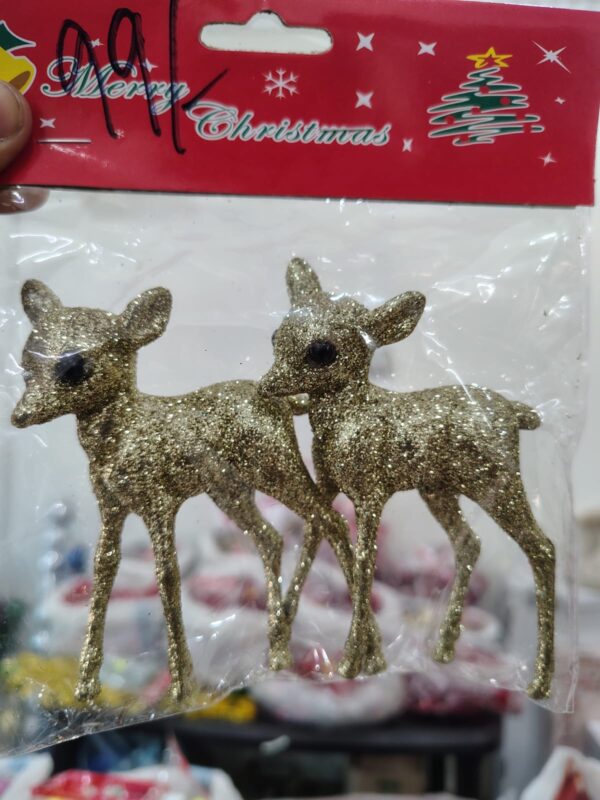 Golden Glitter Reindeer Decor (Set of 2)