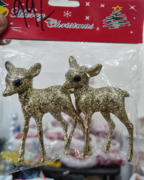 Golden Glitter Reindeer Decor (Set of 2)