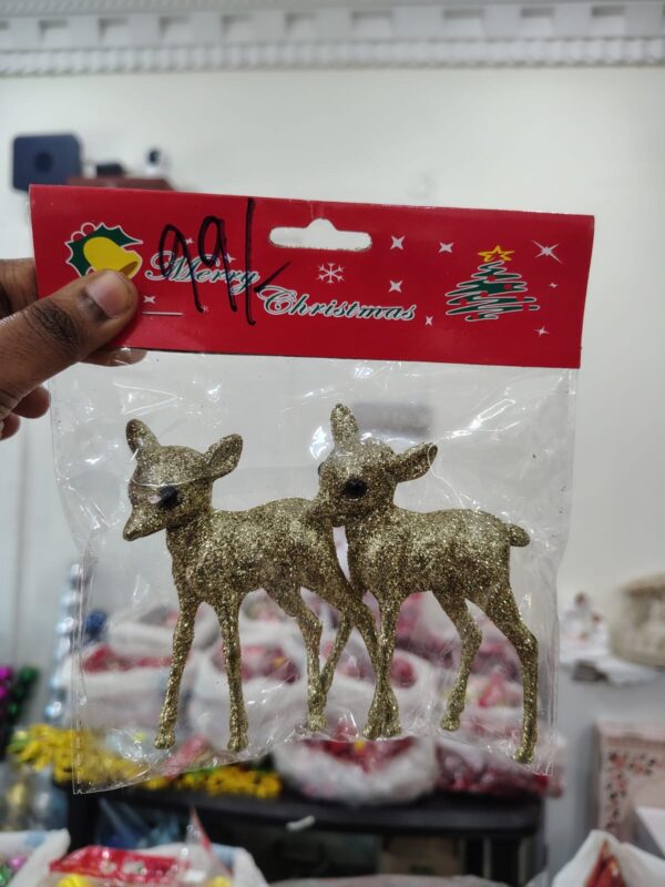 Golden Glitter Reindeer Decor (Set of 2)