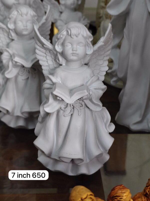Reading Angel Statue – White Finish