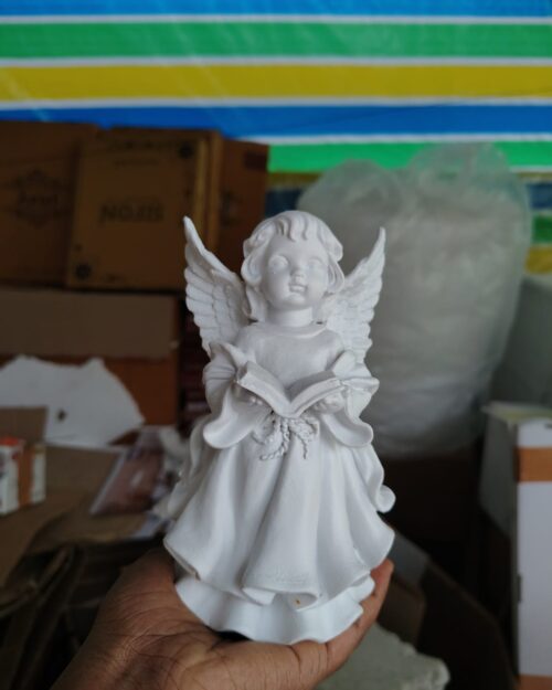 Reading Angel Statue – White Finish
