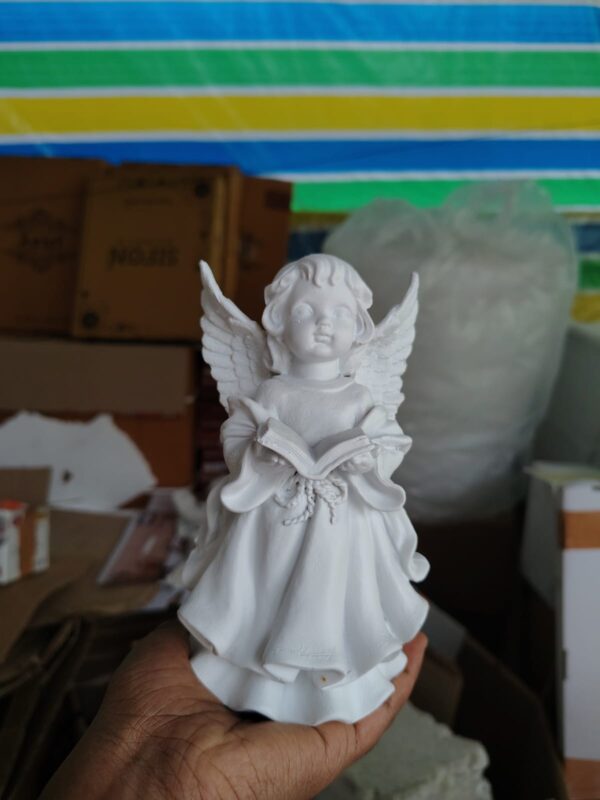 Reading Angel Statue – White Finish