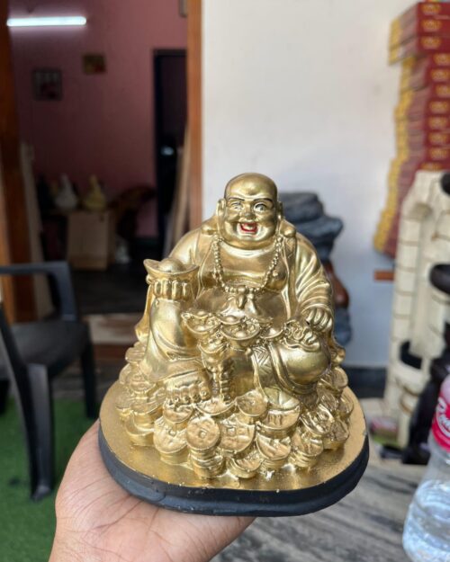 Laughing Buddha Wealth Statue (Golden Finish)