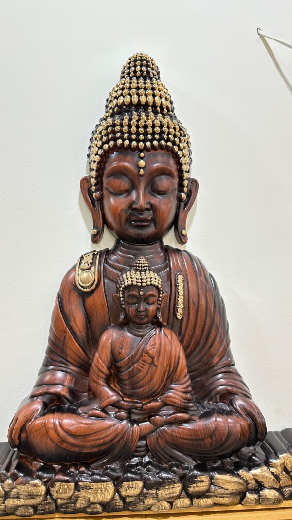 🪷 Double Buddha Wall Hanging – 2.75 Feet (Fiber)